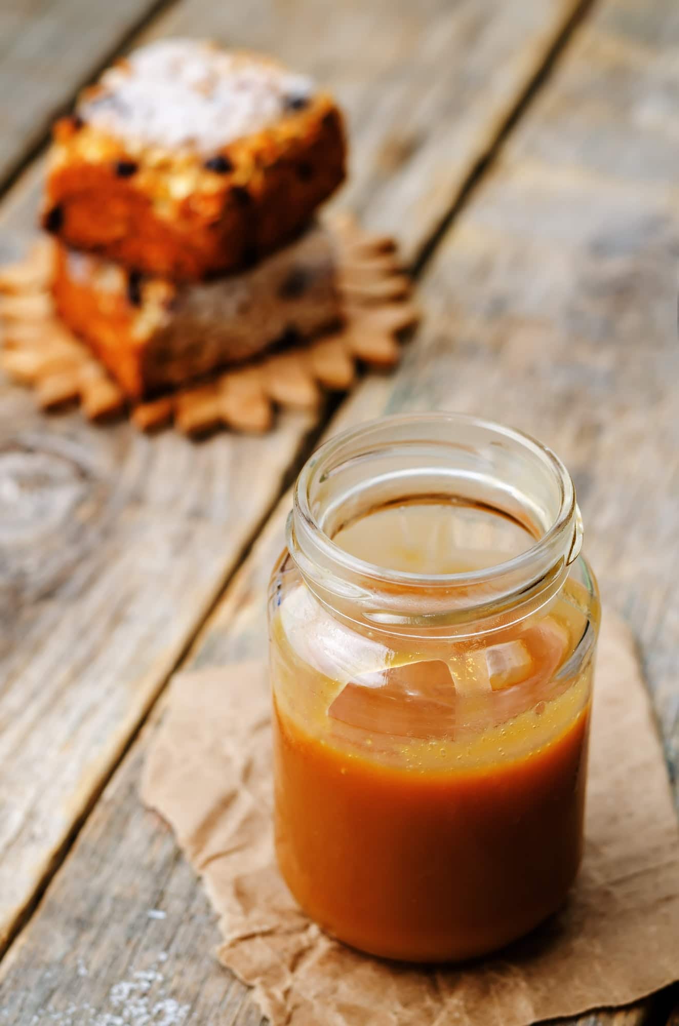 homemade salted caramel in the jar